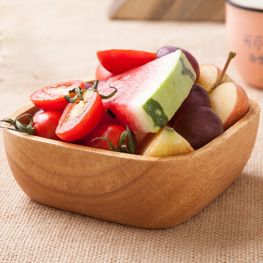 

Solid Wood Salad Bowl Small Size High Quality Serving Container Wooden Tableware Kitchen Bar Utensils