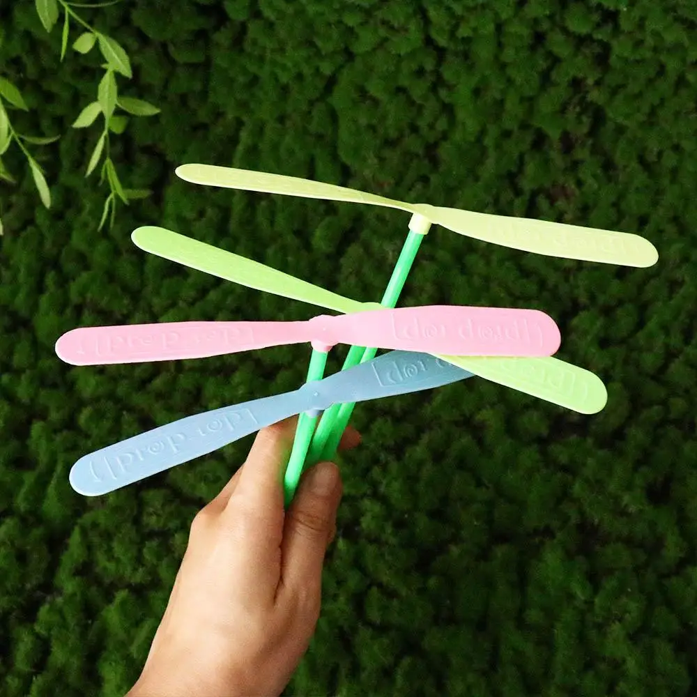Traditional Pressure Resistant Toys Children Dragonfly Propeller Plastic Dragonfly Mini  Copt Helicopter Outdoor Game Set