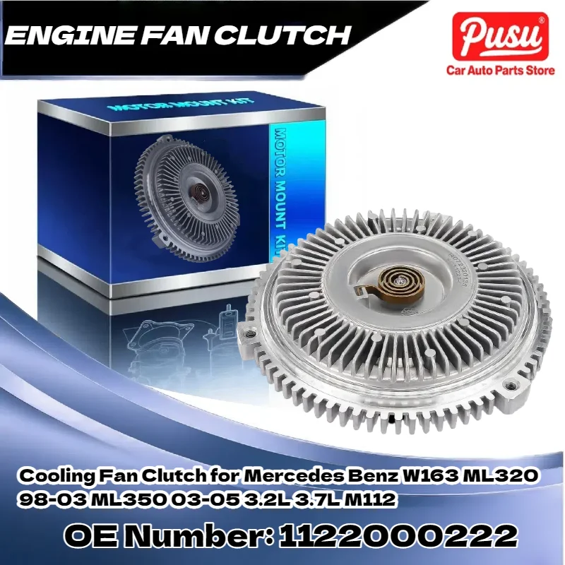 

PUSU Cooling Fan Clutch for Mercedes Benz W163 ML320 1998-2003 ML350 2003-2005 V6 3.2L 3.7L 1122000222