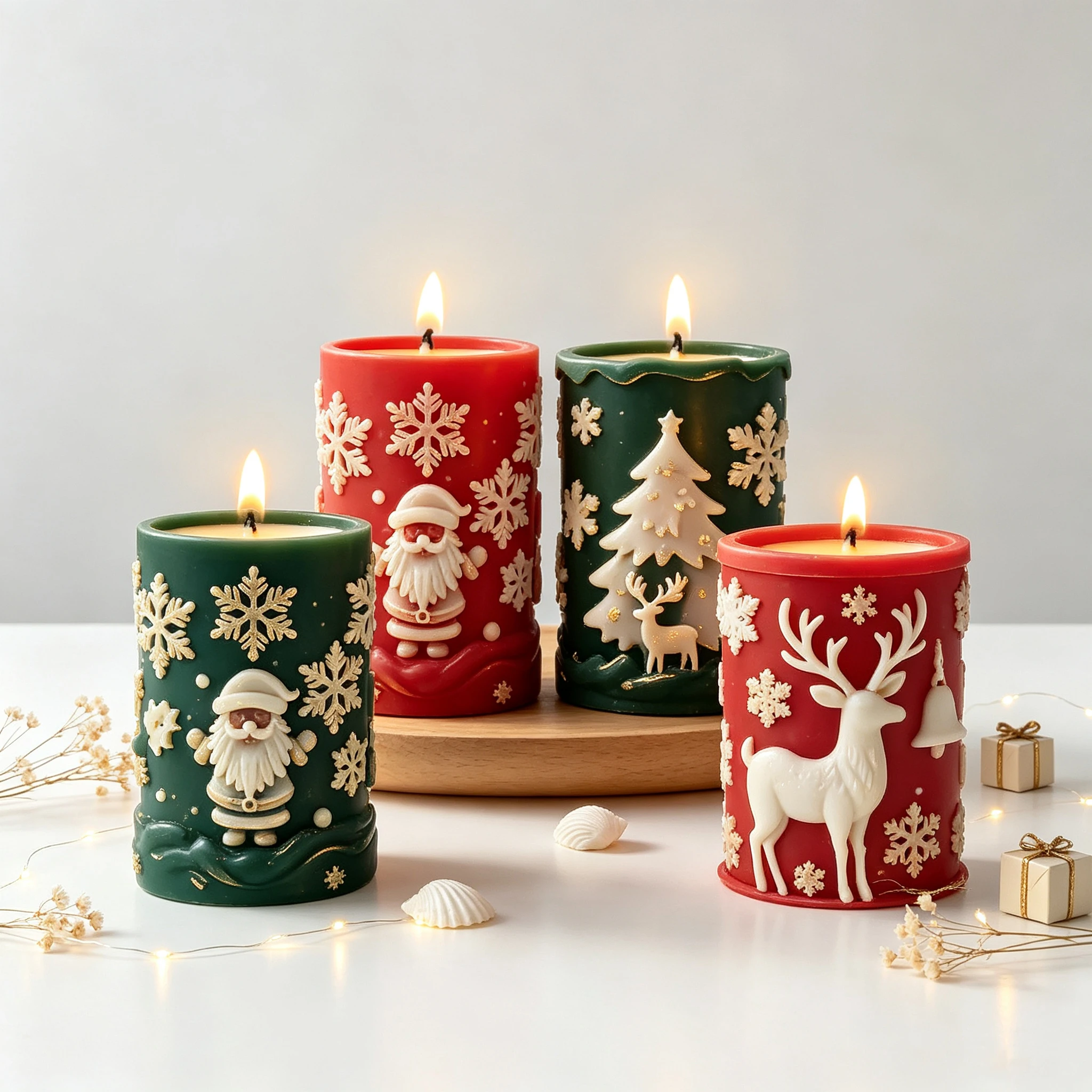 Weihnachten Schneeflocke Elch Kerze Form DIY Silikon Form für Wachs Gips Aroma Ornamente Home Decor Geschenk Urlaub Dekor