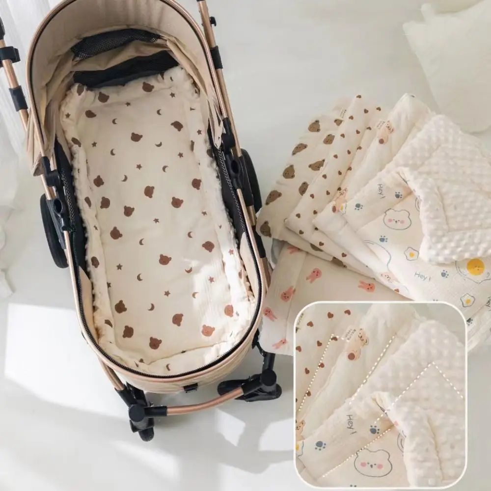 

Мягкая подушка для детской коляски, удобный коврик для детской коляски с мультяшным принтом, дышащее автокресло, обеденный стул, ватный диск для детей