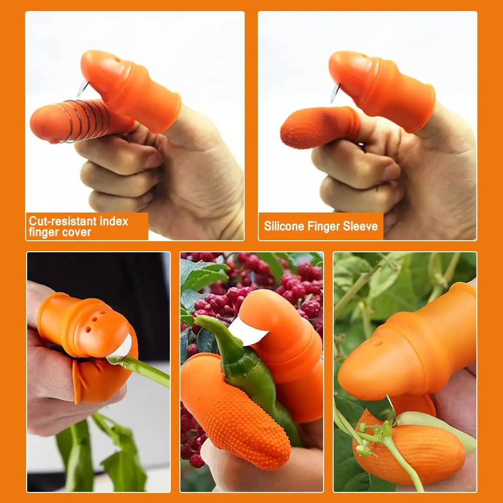 Gardening Silicone Thumb Knife Harvesting Tool Separator Finger Protector Plant Vegetable Fruit Grape Picking Trim Garden Tools