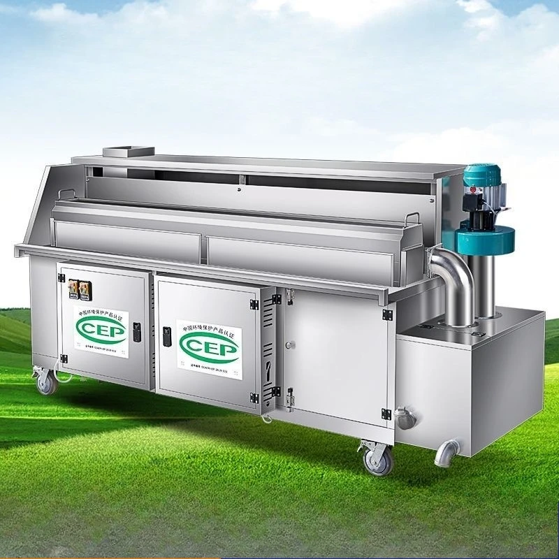 

Коммерческая тележка для барбекю без дыма и воды, экологически чистая, из нержавеющей стали, с плоским всасыванием, для уличной торговли