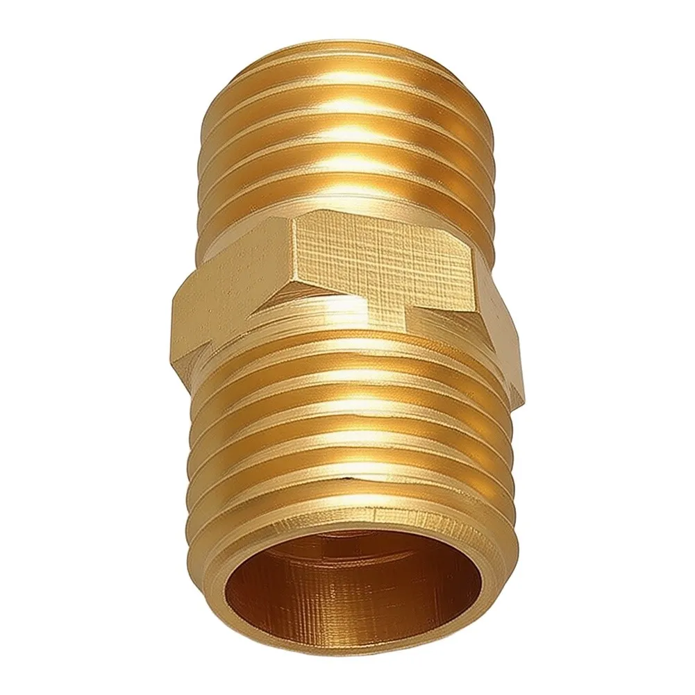 Air Line Hose Compressor Connector 1 4inch Male To Male Brass Pipe Adapter For A Pack Of Three Male To Male Fittings