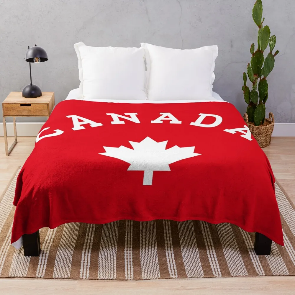 

Canada Day Maple Leaf Throw Blanket Baby Travel sofa bed Bed Blankets