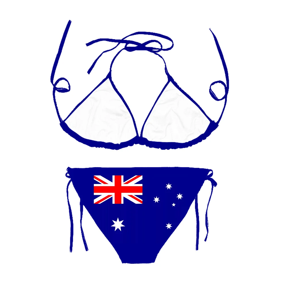 Flaga australii zestawy seksowne Bikini CLOOCL moda 3D Print strój kąpielowy basen na plaży regulowane sznurowanie kombinezony Bikini bez z