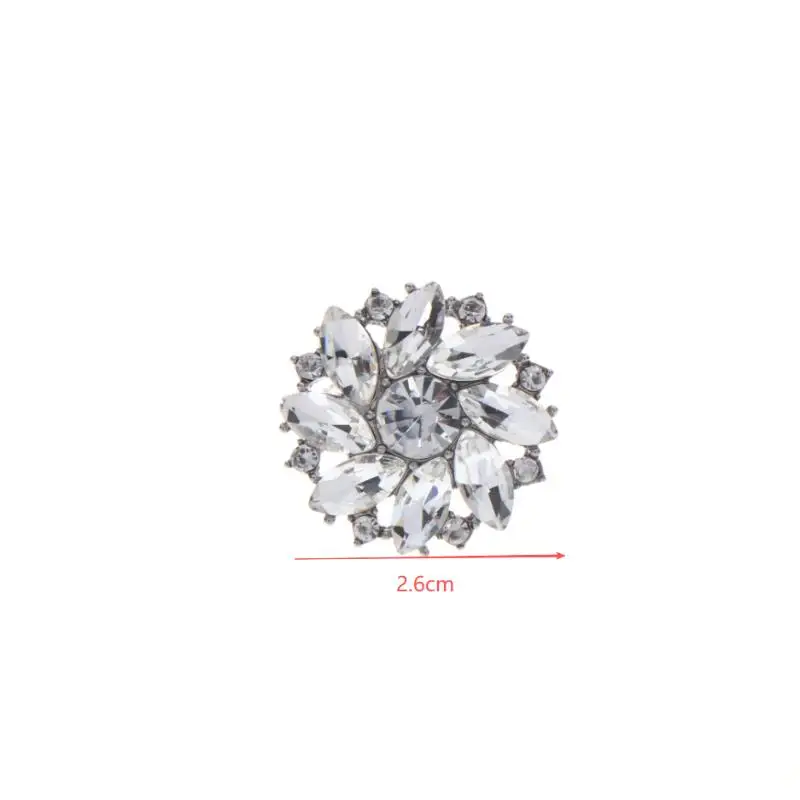 2/4 Stück Funkelnde Strass-Blumenförmige Metallknöpfe Geeignet für Dekorative Knöpfe an Kleidung – Detail 10