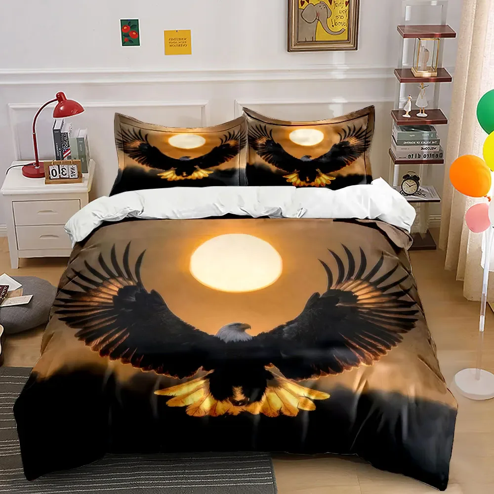 

Eagle Sunset Art Decor Soft Comfortable Duvet Cover Bedding Set Included 1*Duvet Cover & 2*Pillowcases, gift