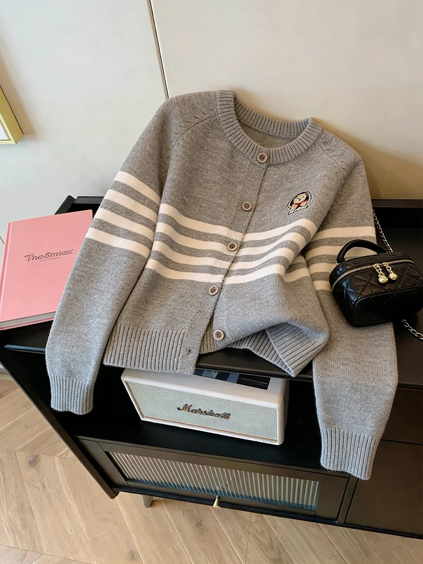 

Корейский вязаный кардиган в стиле преппи с полосками и пэчворком, мужской повседневный свитер на одной пуговице для весны и осени