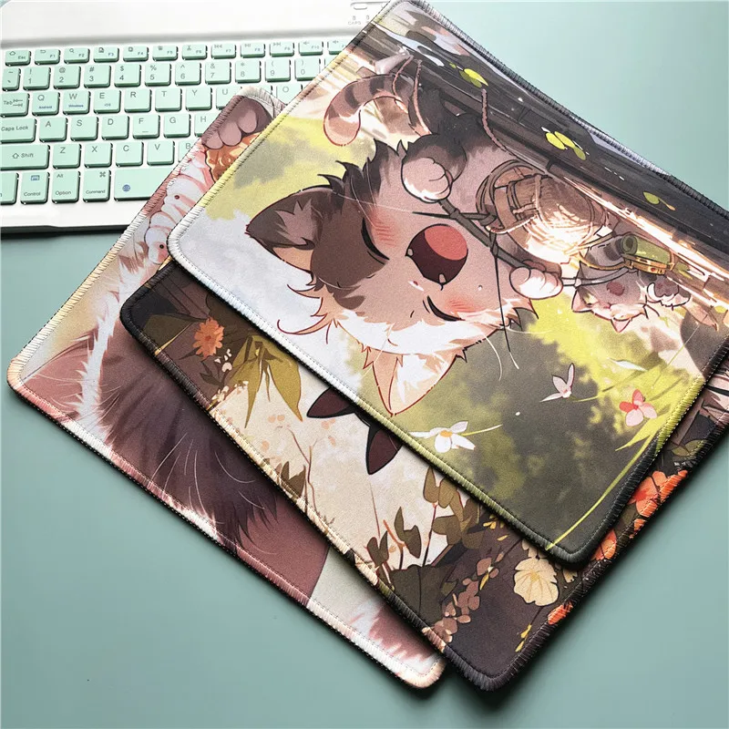 Kawaii Mouse Pad Cat Pad Mouse Desk Cartoon Table Mat Cute Gaming Mouse Pad Soft Overlock Mouse Pad Computer Office Accessories