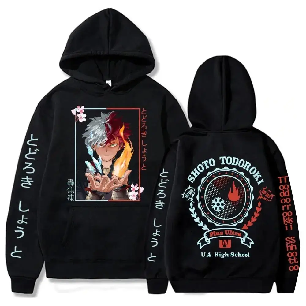 Anime My Hero Academia Todoroki Shoto Cool Hoodies Sweatshirts Women UA High School Harajuku Aesthetic Y2k Winter Warm