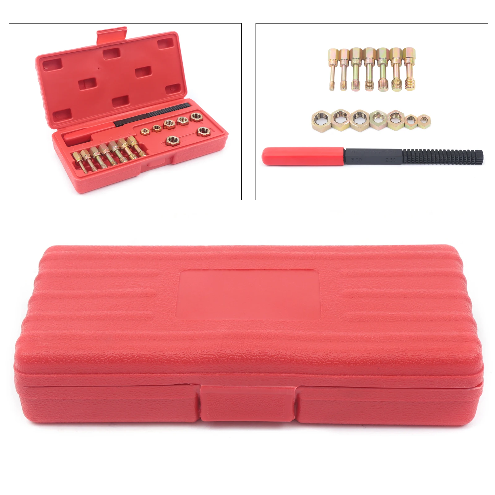 Universal Metric Thread Chaser Set, Rethreading Repair Tool Kit, 15pcs