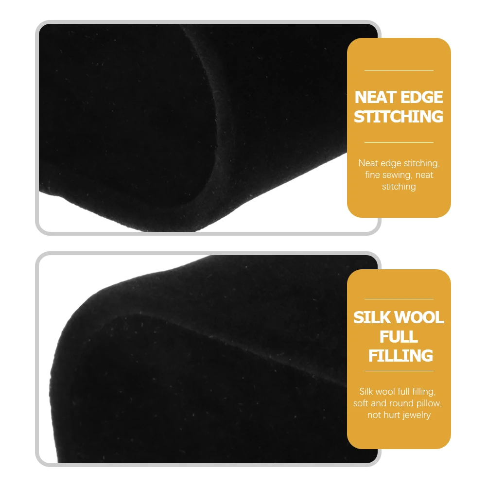 

12pcs Watch Pillow Black Flannel Chain Display Jewelry Decor Bracelet Cushion Watch Pillows For Box Protect Scratch Easy Use