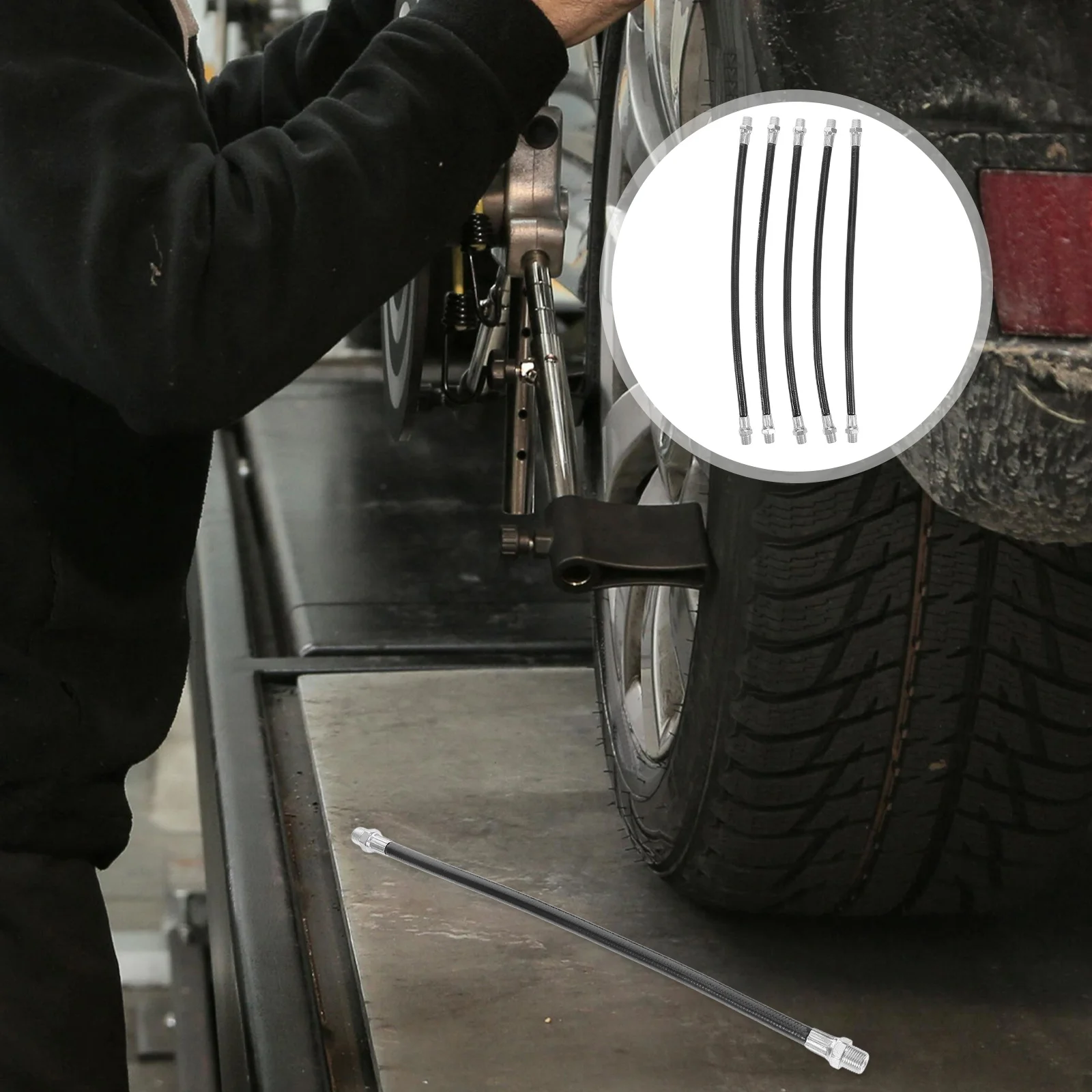 

5Pcs Flexible Yellow Grease Hose Manual Grease Tubes High Pressure Quick Release for Automotive Lubrication and Machinery