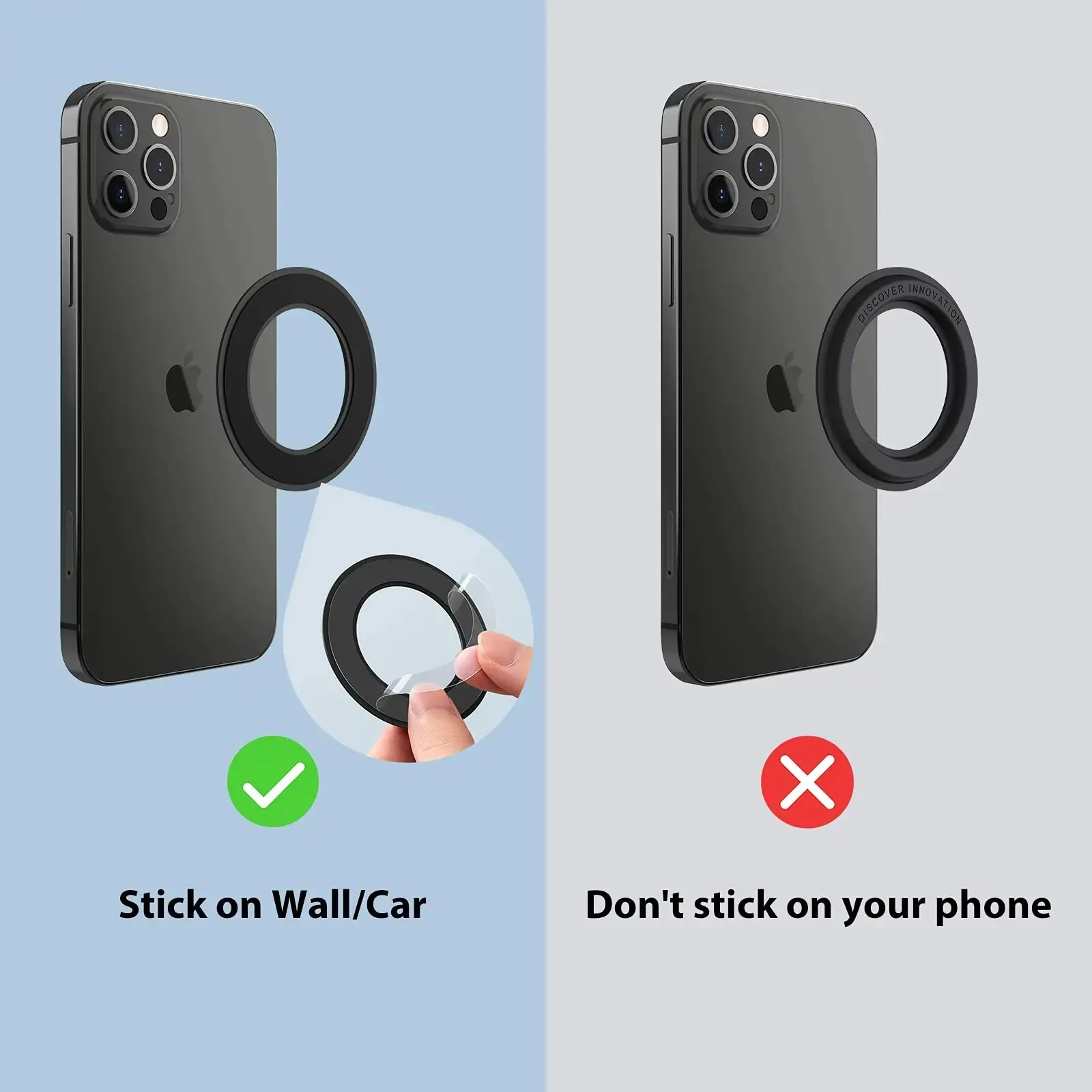 حامل حلقي مغناطيسي للآيفون ، حامل هاتف محمول مغناطيسي جداري ، حامل سيارة MagSafe ، حامل ملصقات ، 14 ، 13 ، 12
