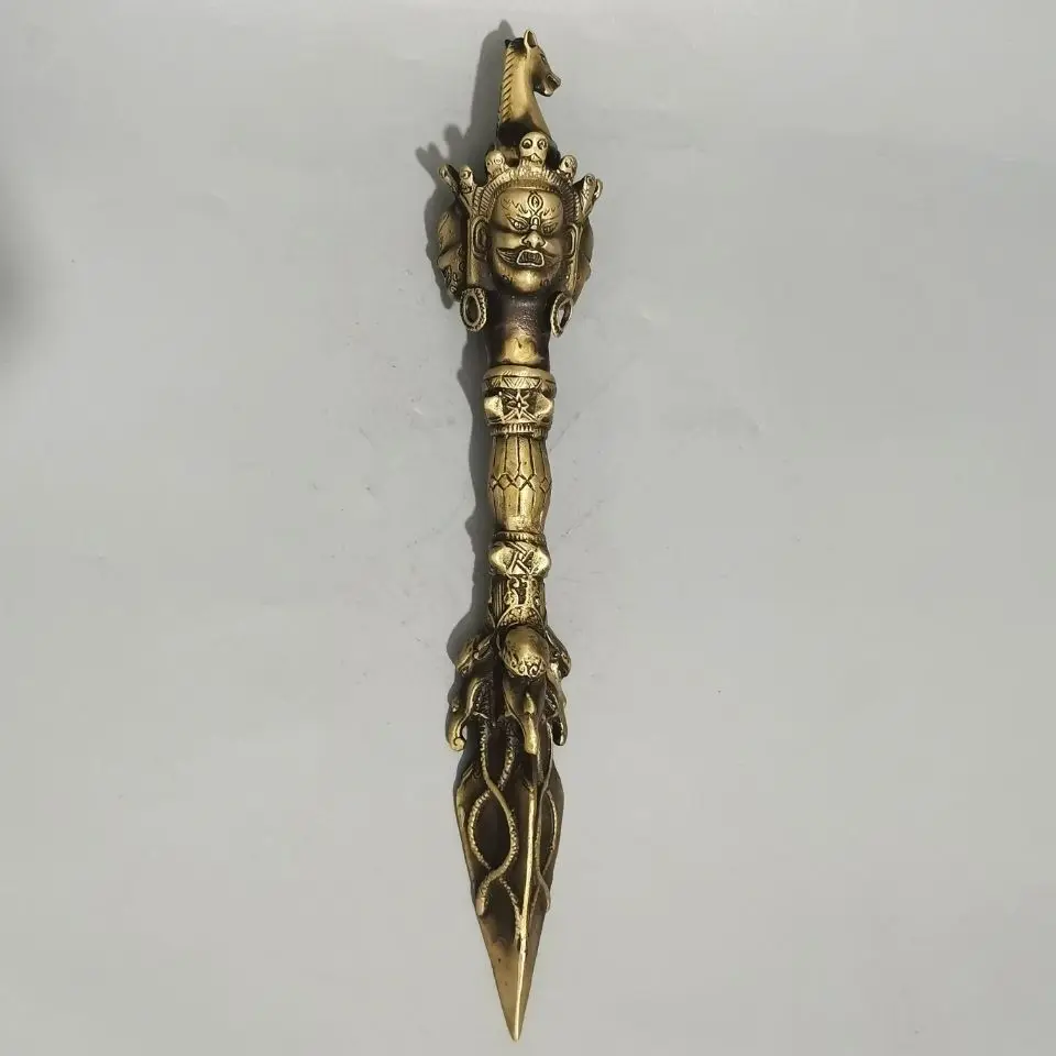 Tibet Tibetan Phurba Ritual Tool vajra pestle Statue Ornament Home Office Cabinet Deco Desktop Decor Figurines