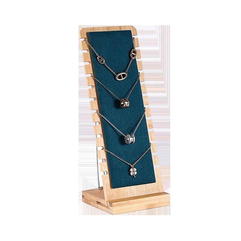 Bamboo And Wood Necklace Display Frame Pendant Jewelry Storage Display Frame Jewelry Necklace Pendant Display Shooting Props image 5
