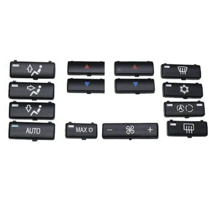 For BMW 5 Series E39 X5 E53 Car Control Air Conditioning Switch Button Covers Air Conditioner Button Accessory Replacement 14PCS