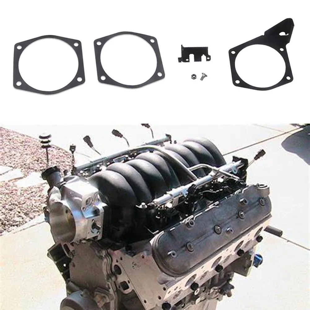 Кронштейн троса дроссельной заслонки с 4 болтами, подходит для двигателей LS2, LS3, LS6, LS7, вставки 92 мм-102 мм, черный LX60101 LAW163776