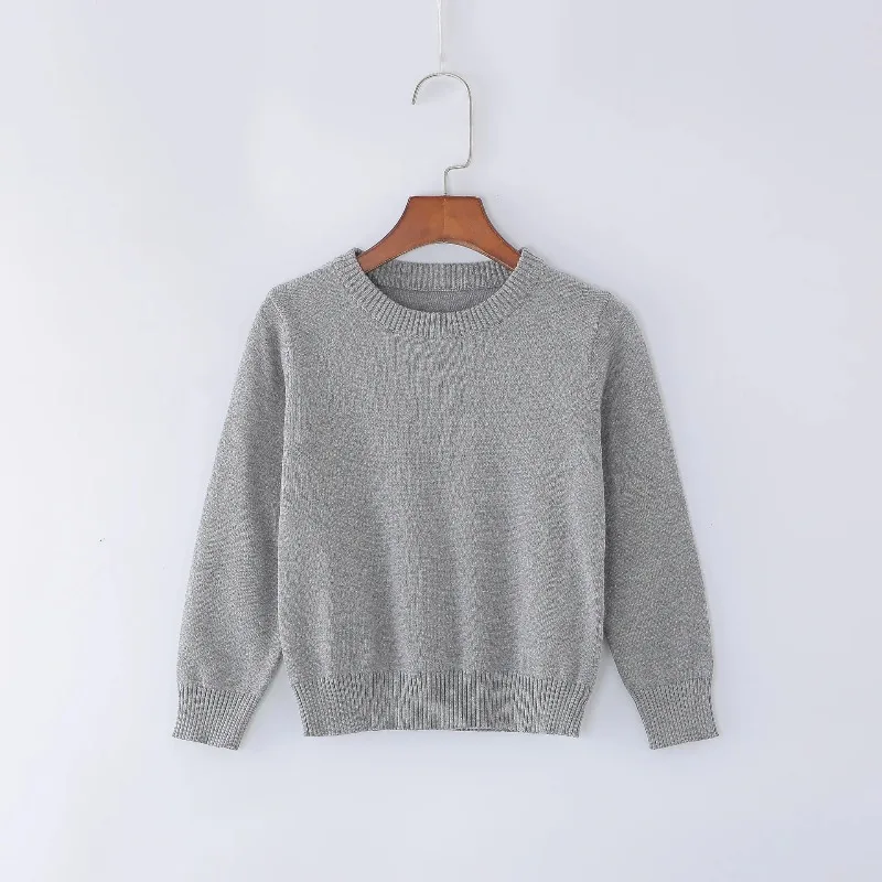 2021 New Children Clothes Pullover 4 Years Girl Fashion Blouses Baby Boy Knit Sweater Kids Blue O-Neck Sweater 1 To 3 5 6 Years