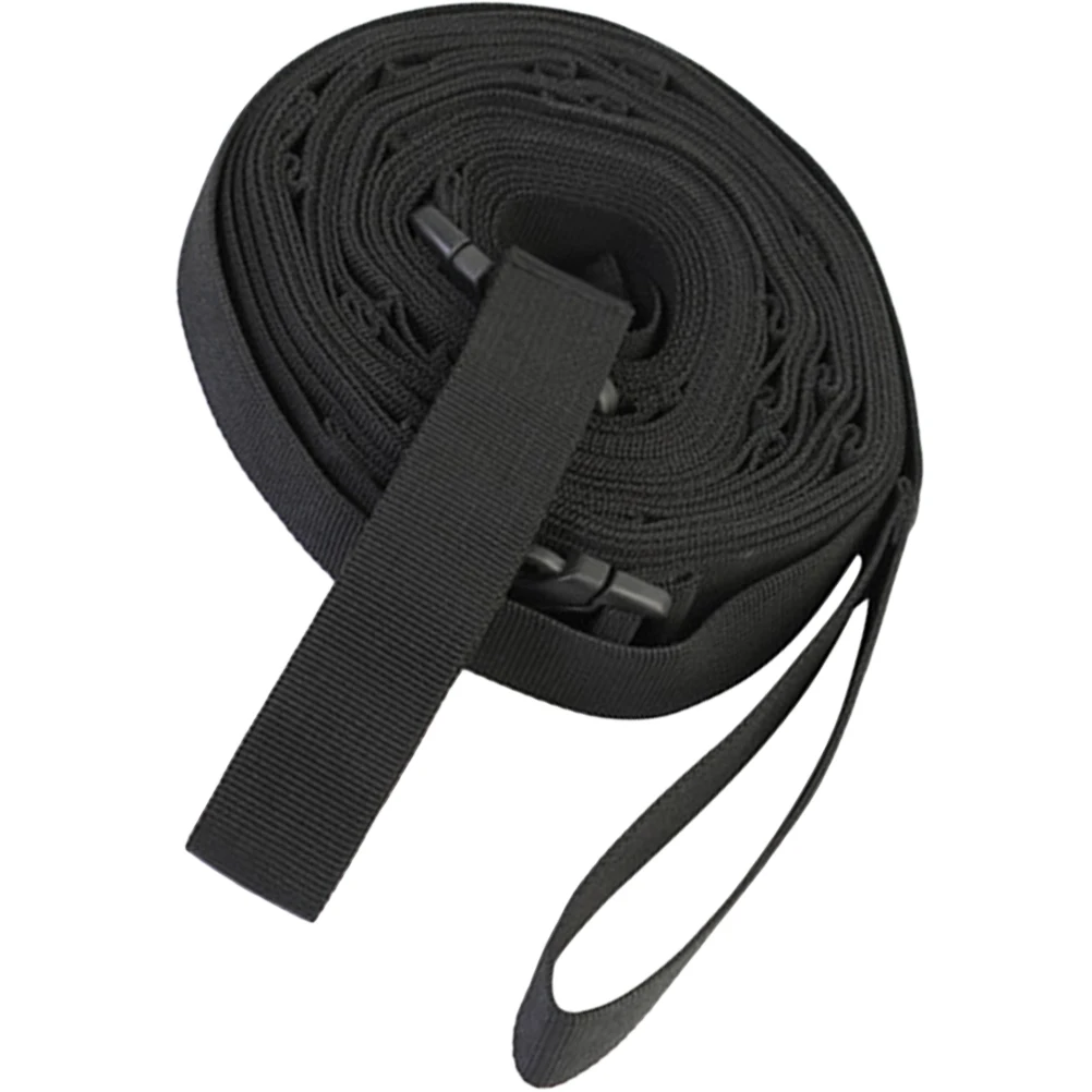 

19 Rings Black Camping Tent Accessories Storage Strap Clothesline Hanging Rope Portable Lightweight Adjustable Long Enough