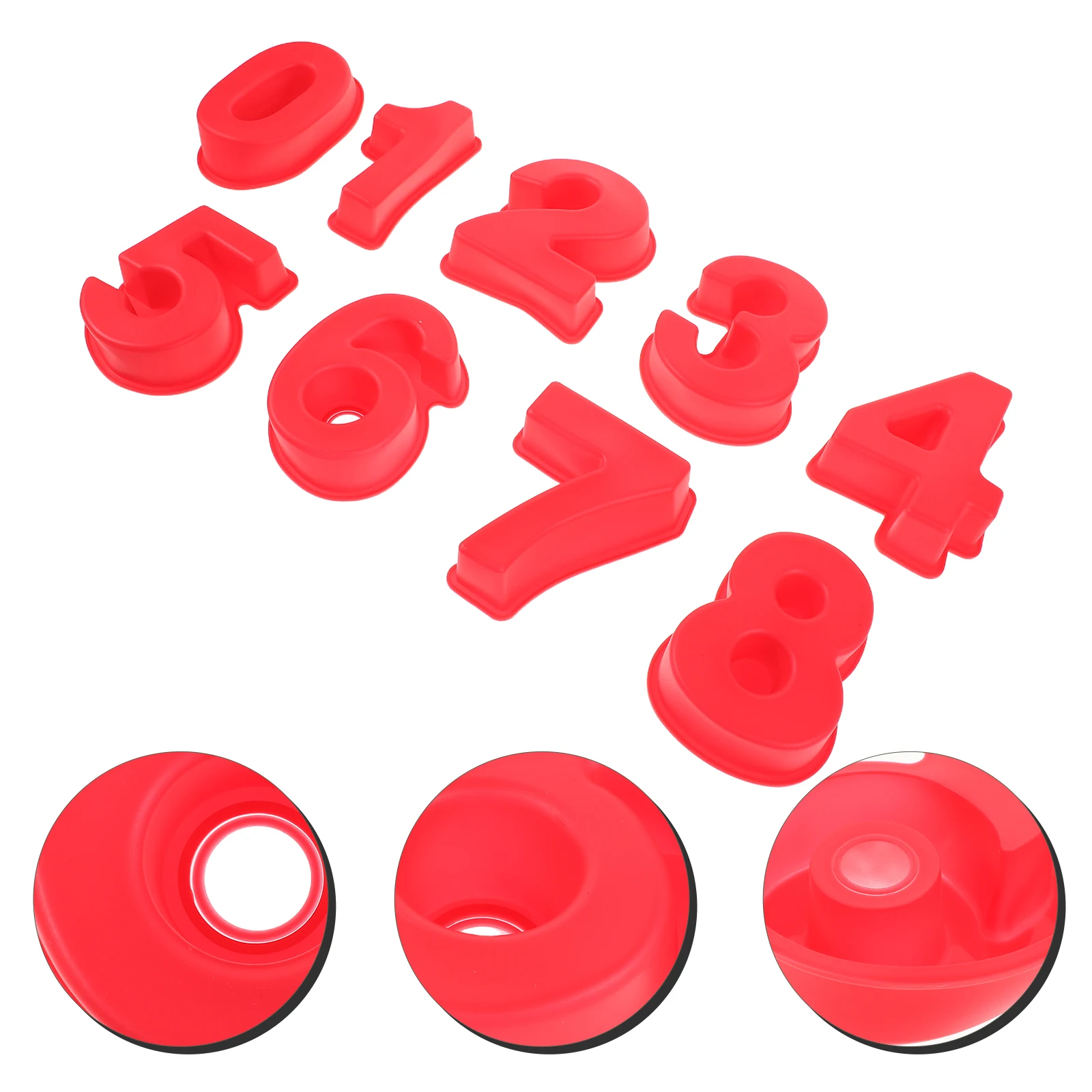 

1 set 1 Set 0-9 Silicone Number Cake Molds 4 Inch Reusable Baking Tools For Fondant Mousse Pastry Mini Cake Pans Easy Release -