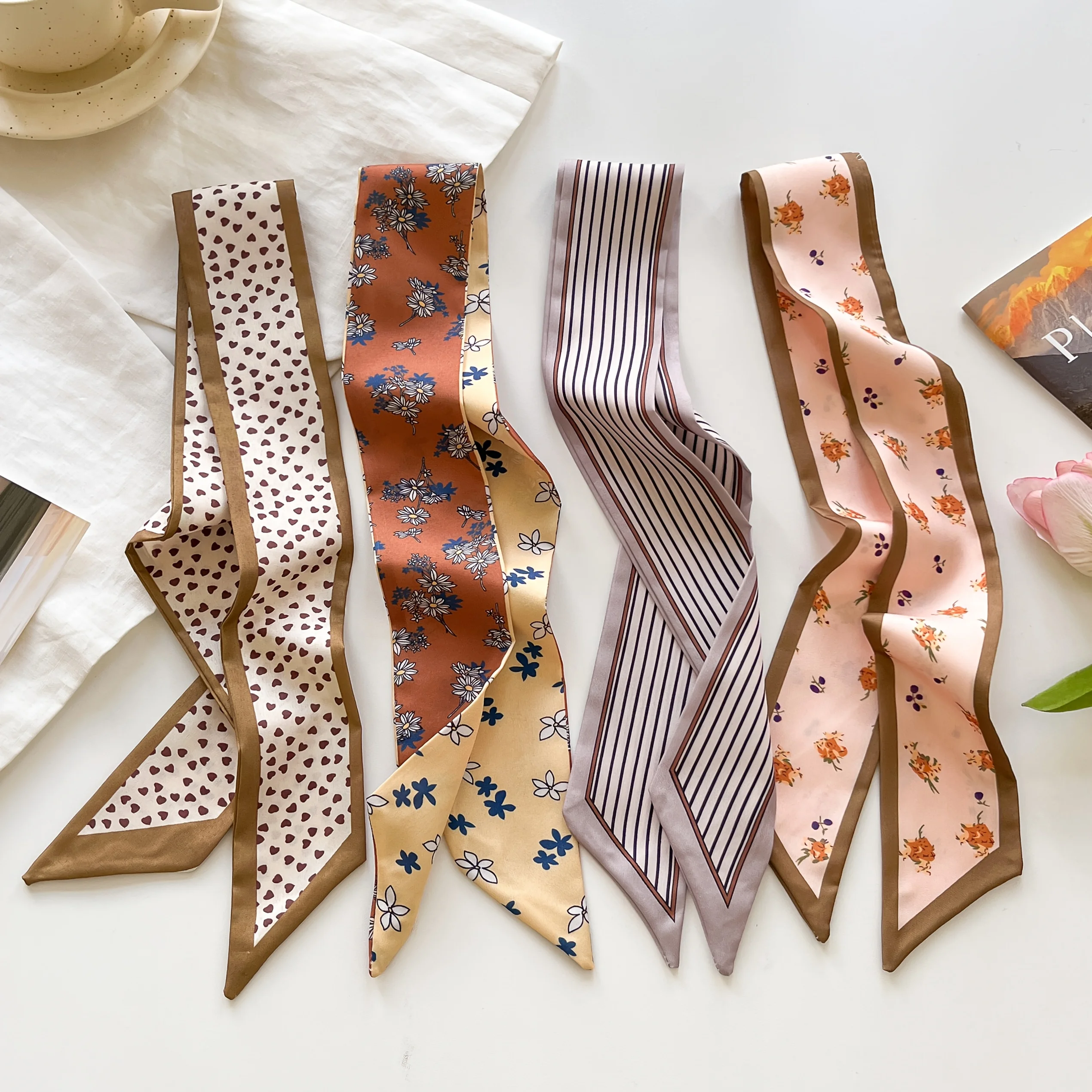 

Новый модный комплект из четырех шарфов цвета хаки 2026 года, подходящий для повседневной носки