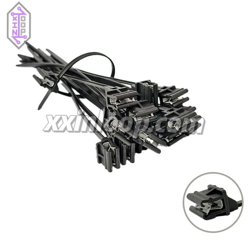 126‐00000 ربطة كابل مع مشبك حافة PA66HS 160 مم × 4.6 مم حزمة ربطة عنق 1.0 ‐ 3.0 مم مشبك لوحة لحزام سلك لوحة السيارات #1