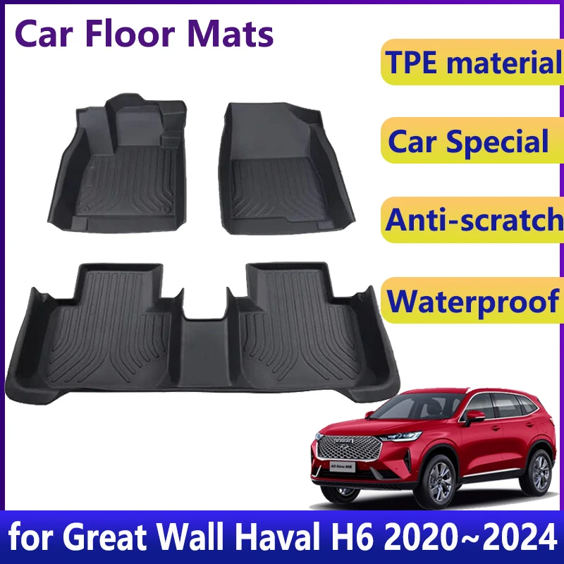 

TPE Car Floor Mats For Great Wall Haval H6 2023 Accessories 2020~2024 Waterproof Universal Leather Foot Pad LHD Carpet Cushion