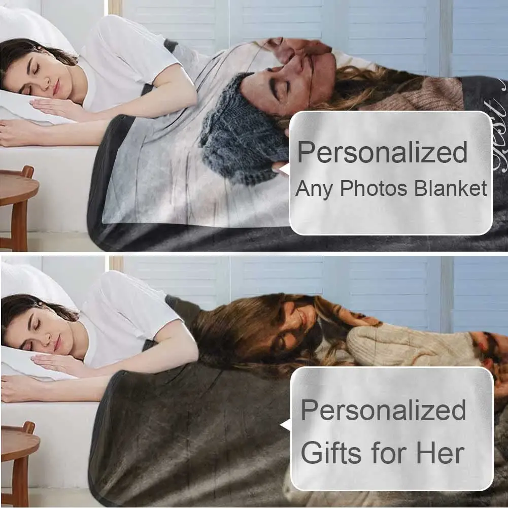 Custom Blanket for Mother Birthday Gifts, Personalized Mom Photo Blanket as Best Mom Dad Ever Blankets