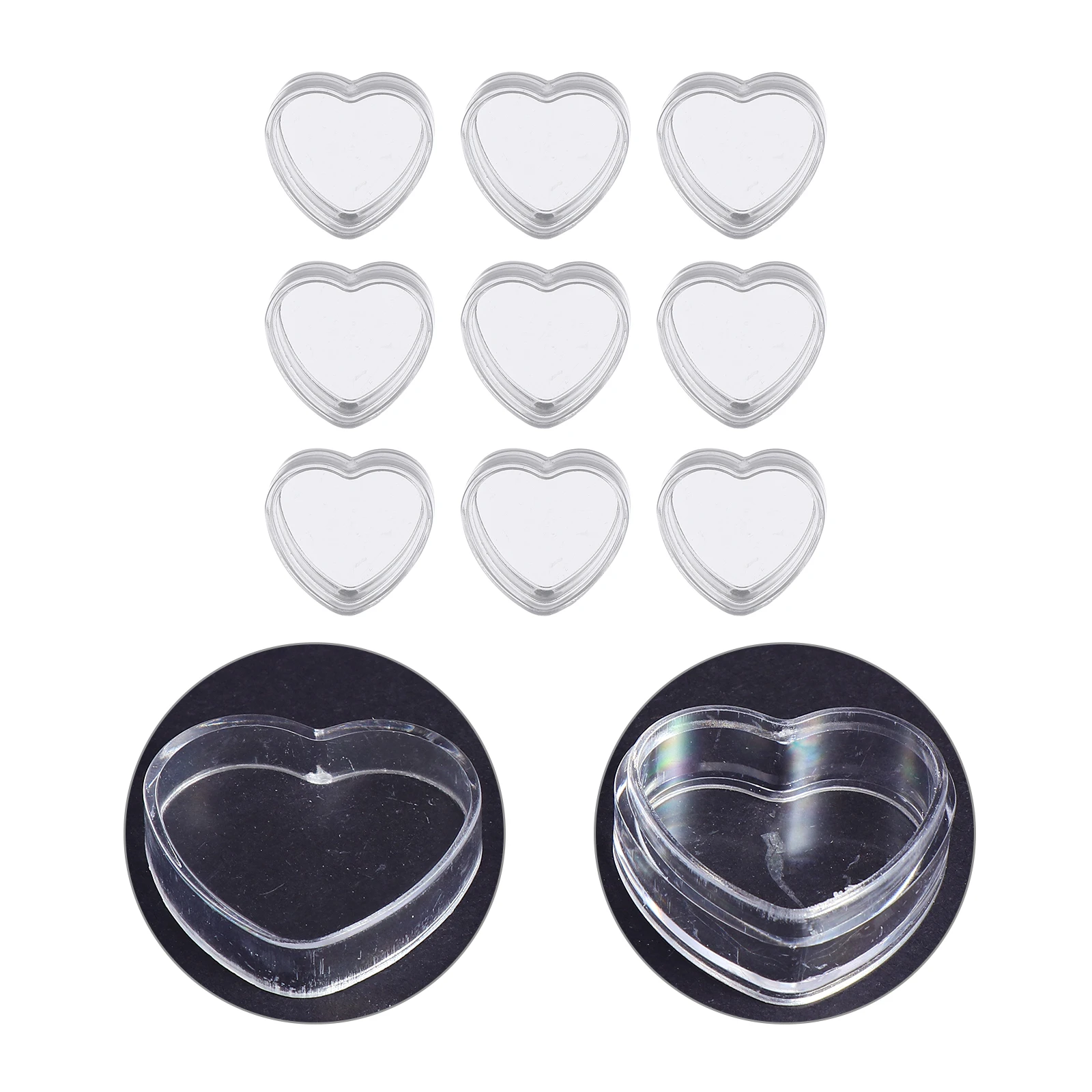 

100 Pcs Heart Shaped Jars Plastic Containers Portable Travel Camping Home Eyeshadow Skincare Sample Storage