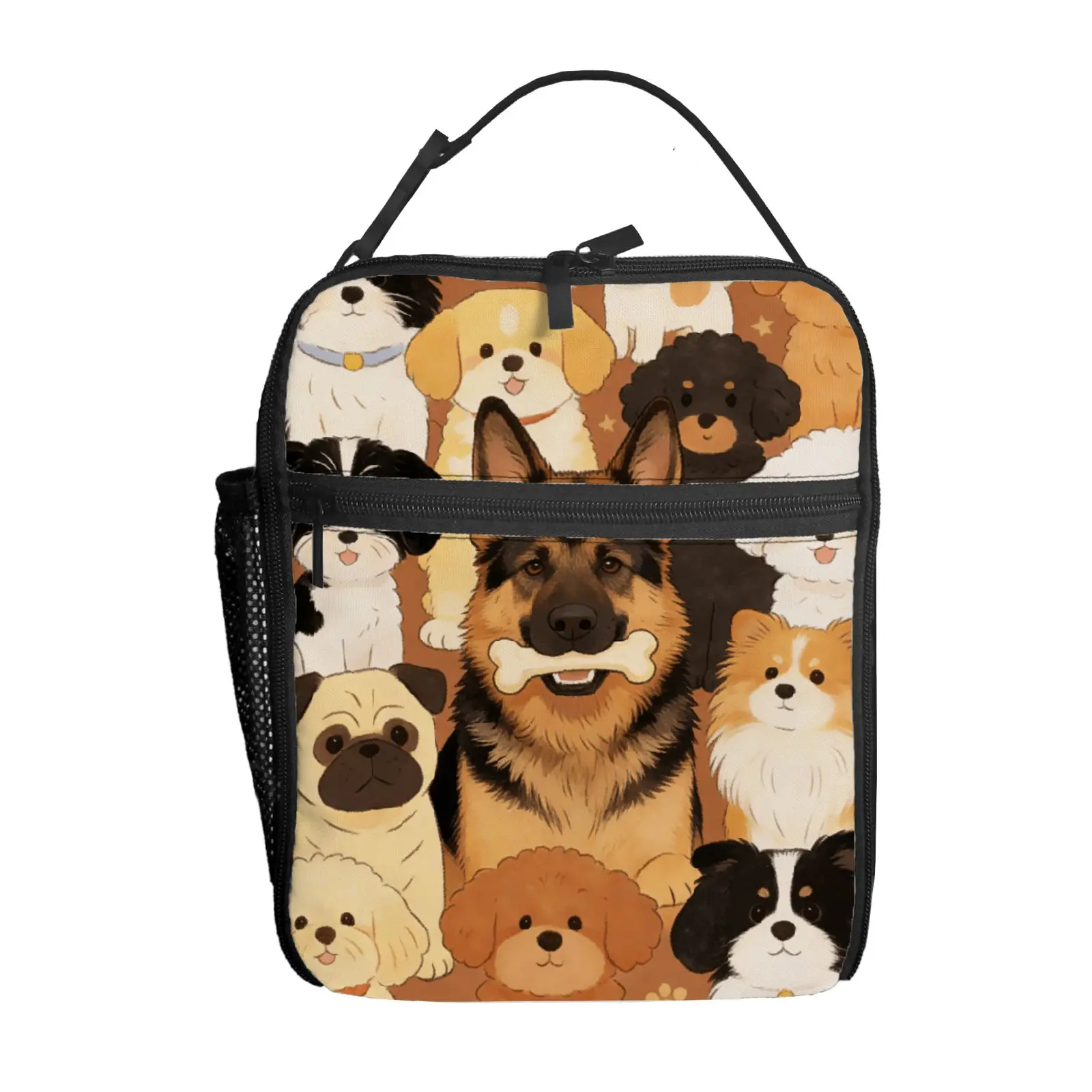 

1pc Cartoon Puppy Print Lunch Bag Handbag High-Quality Cute Casual Party Picnic School Gift for Daily Use