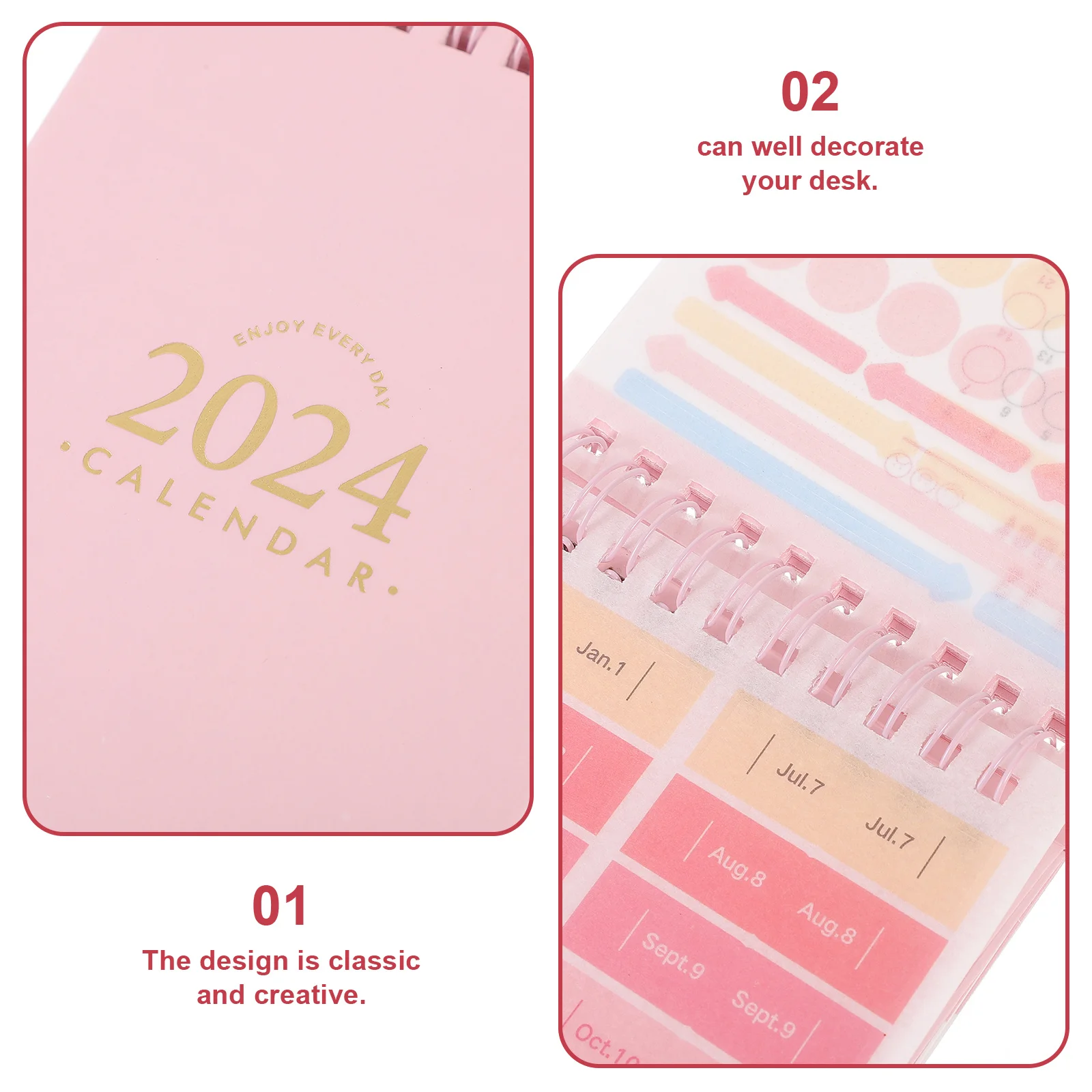 Desk 2024 Mini Tabletop Month For Office Home Use Household Standing Calendar Decorative Desktop Calendar Accessory