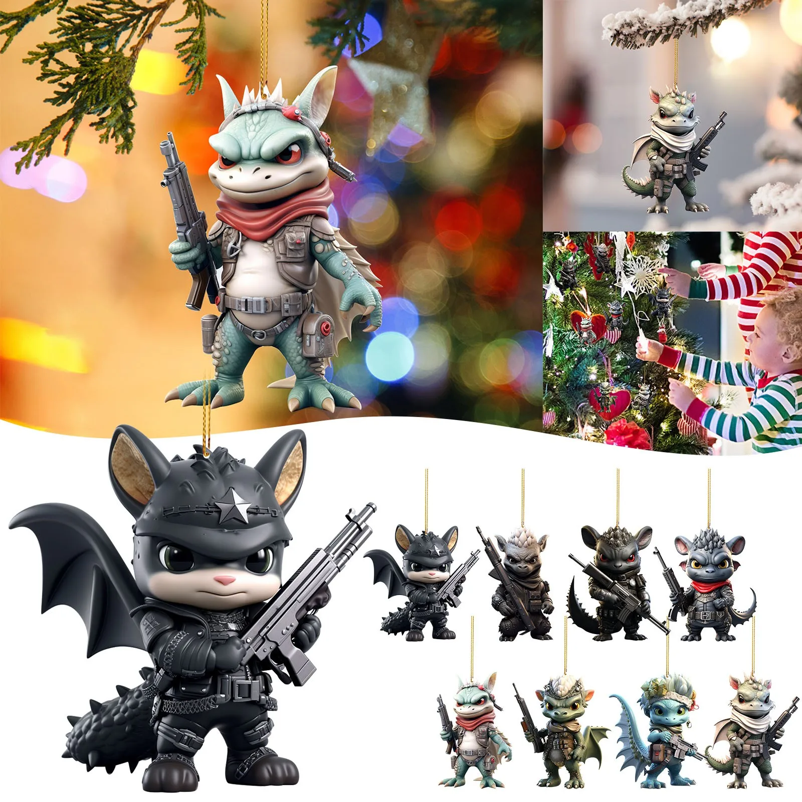 Xmas 2023 Dragon Statue Ornaments Pendant Holiday Decoration Pendants Car Pendants Interior Decorations Festival Gift Supplies