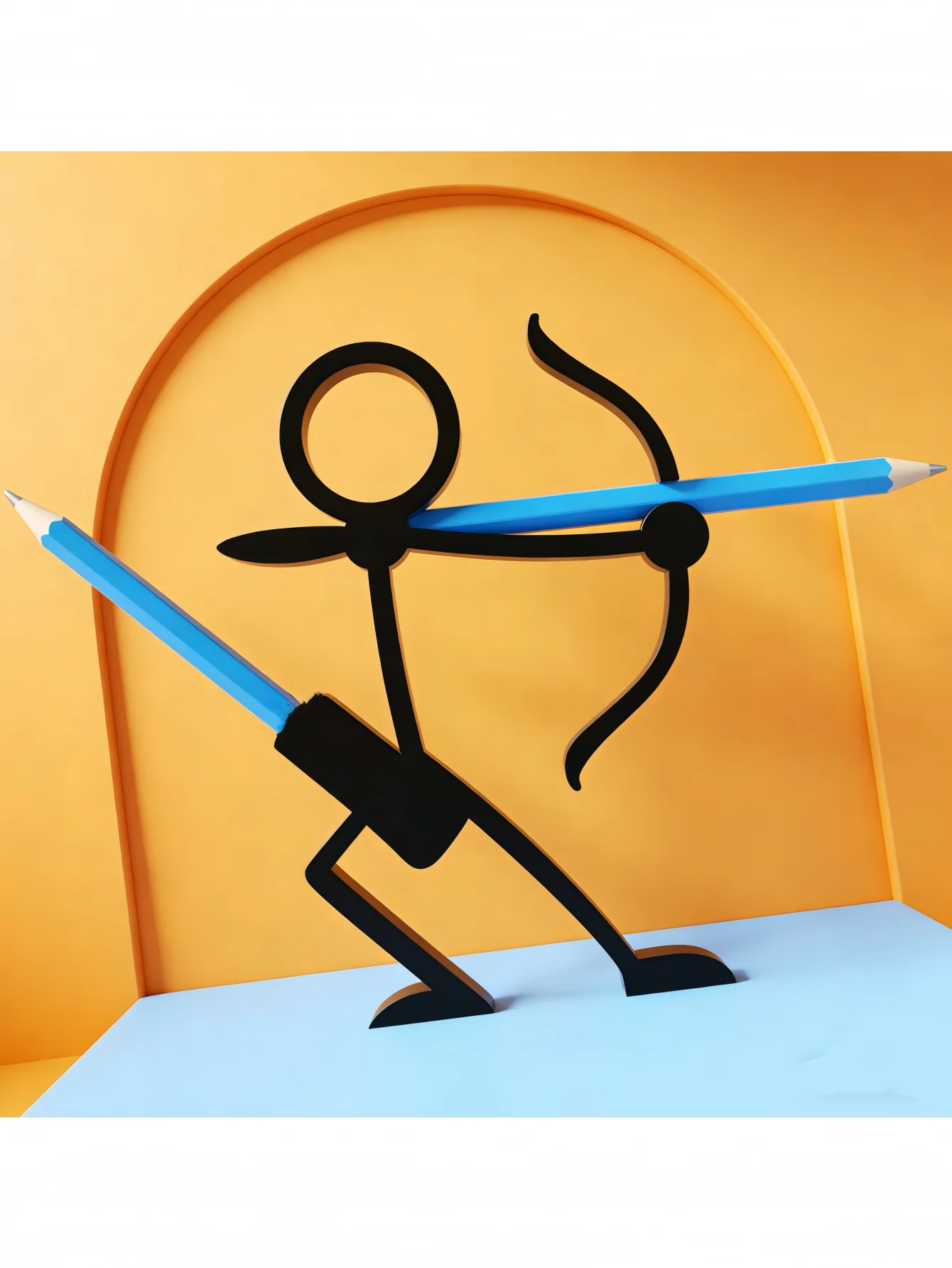 Stickman Warrior Pen Holder, 3D Printed Pencil Stand, Fun Ornament, Surprise Gift, Trendy Toy Figure Model