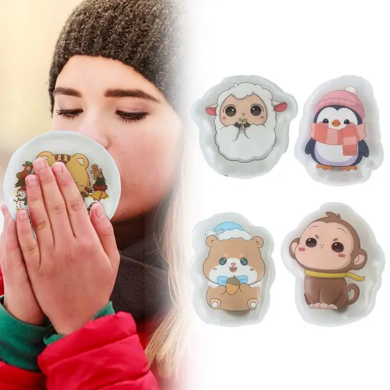 4Pcs/set Instant Hand Warm Packs Reusable Click Hand Warmers Long-Lasting Pocket Hand Heater With Penguin Pattern