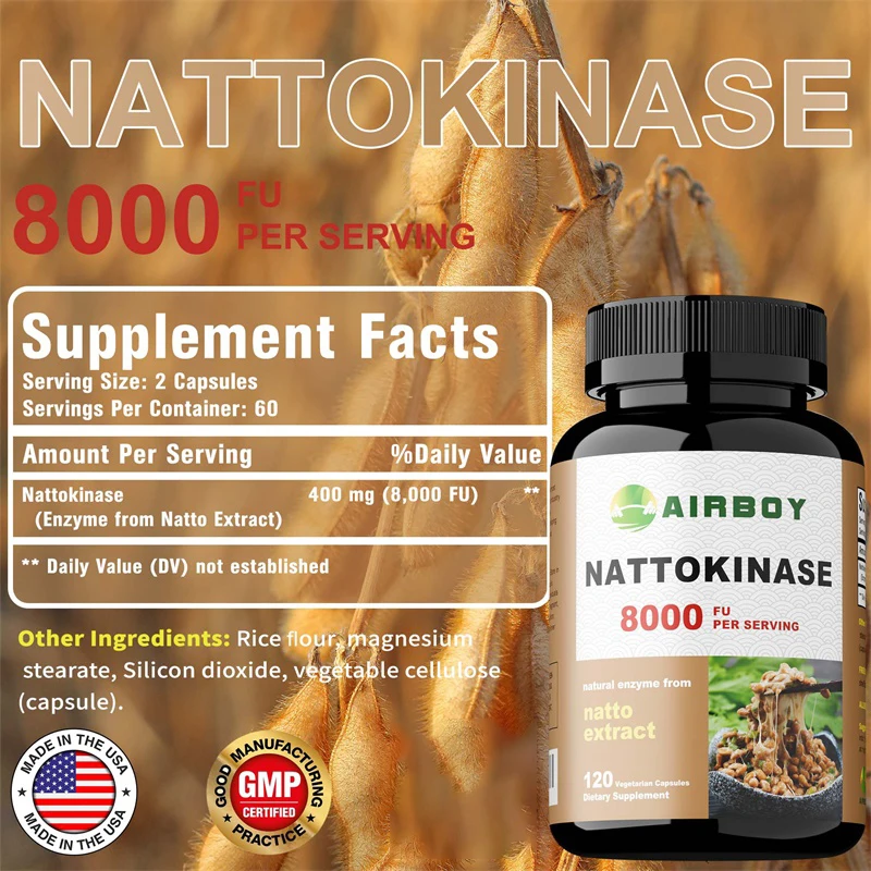 Nattokinase Capsules - Supports Fibrin Degradation,Heart Health & Circulatory & Normal Blood Flow,Prevent Arteriosclerosis