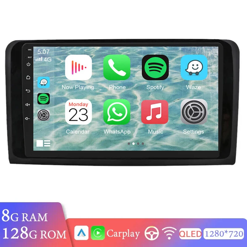 

9 дюймов CarPlay Android Авто Android 13 автомобильный радиоприемник для Mercedes Benz M-Class W164 GL-Class X164 ML GL 4G GPS навигатор плеер