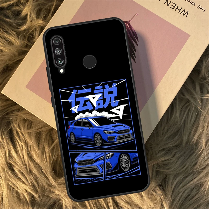 Sport Auto Jdm Drift Case Voor Huawei P30 P20 P50 Pro P40 Lite P Smart 2021 Nova 5T Voor honor X8 X9a 50 70 Cover