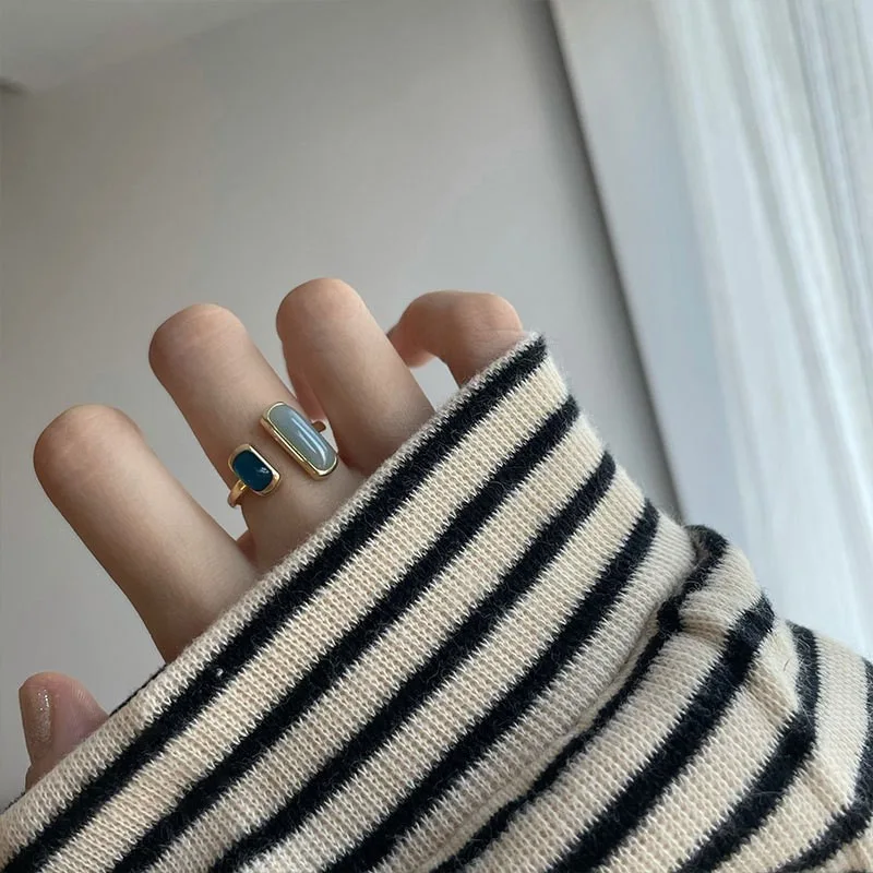 

Faionable геометрическое цветное открытое кольцо Blo для женщин, винтажное кольцо с элегантным дизайном, необычное кольцо с оригинальным дизайном