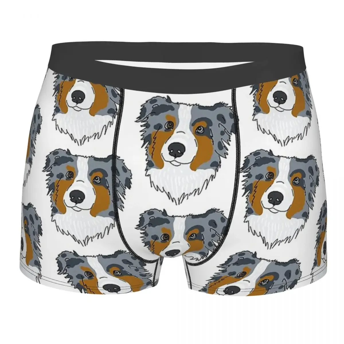 Australian Shepherd Meme Dog Doge Grey Underpants Cotton Panties Male Underwear Sexy Shorts Boxer Briefs