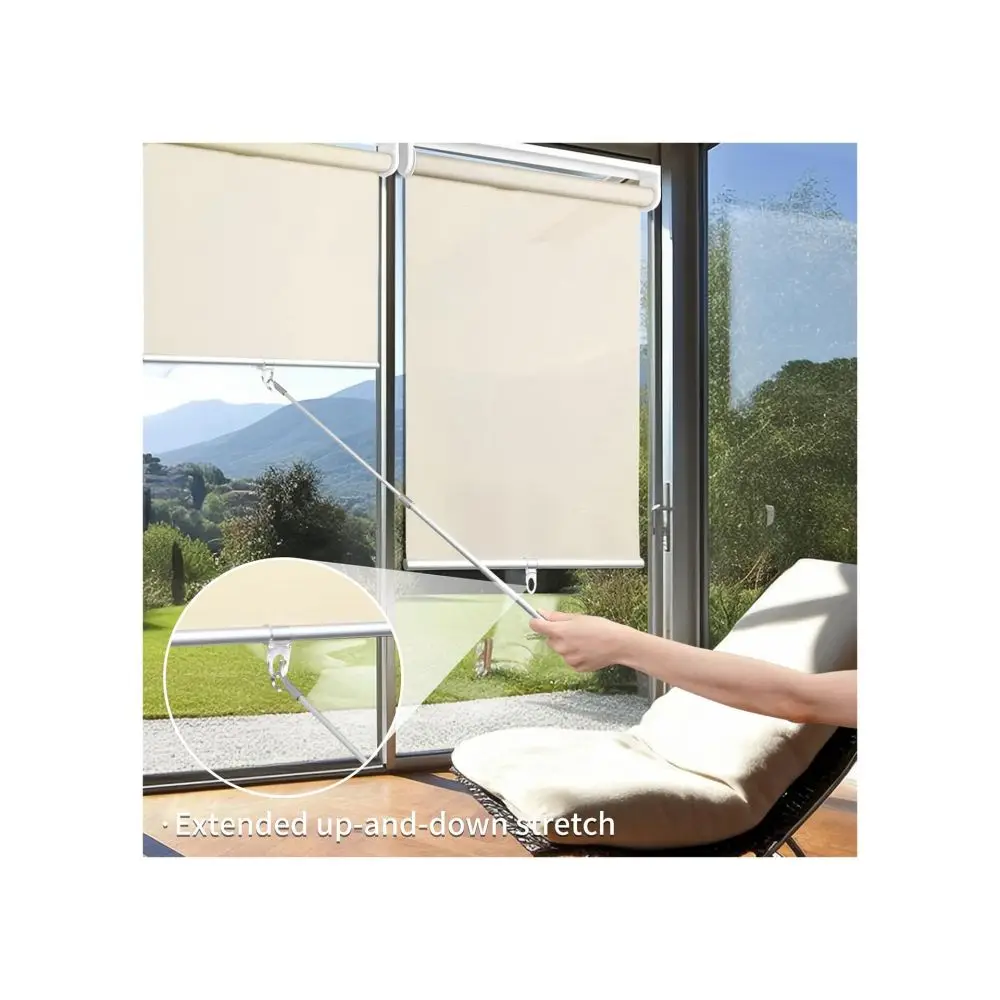 24 Inch Telescopic Curtain Wand Aluminum Alloy Adjustable Blind Rod Manual Tilt Control Stick Lightweight Home Window Decoration