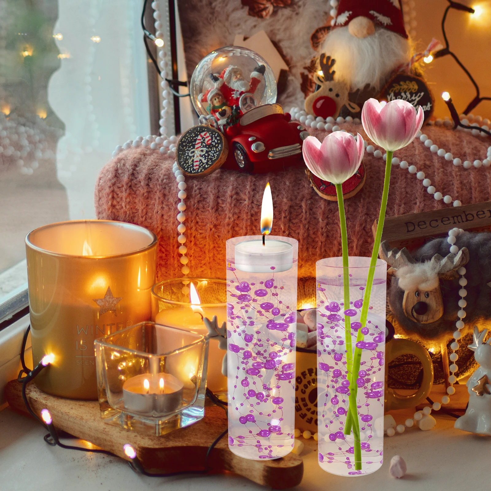 

30pcs Artificial Pearl String Faux Pearls Beads Garland For Wedding Bouquet Vase Centerpiece Diy Craft Party Decor Home