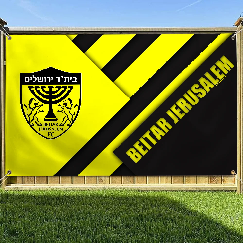 Funny Flags and Banners Beitar Jerusalem Wall Flag Four Hole Single Sided Flag Polyester Room Decor Y2k Outdoor Decorations Home