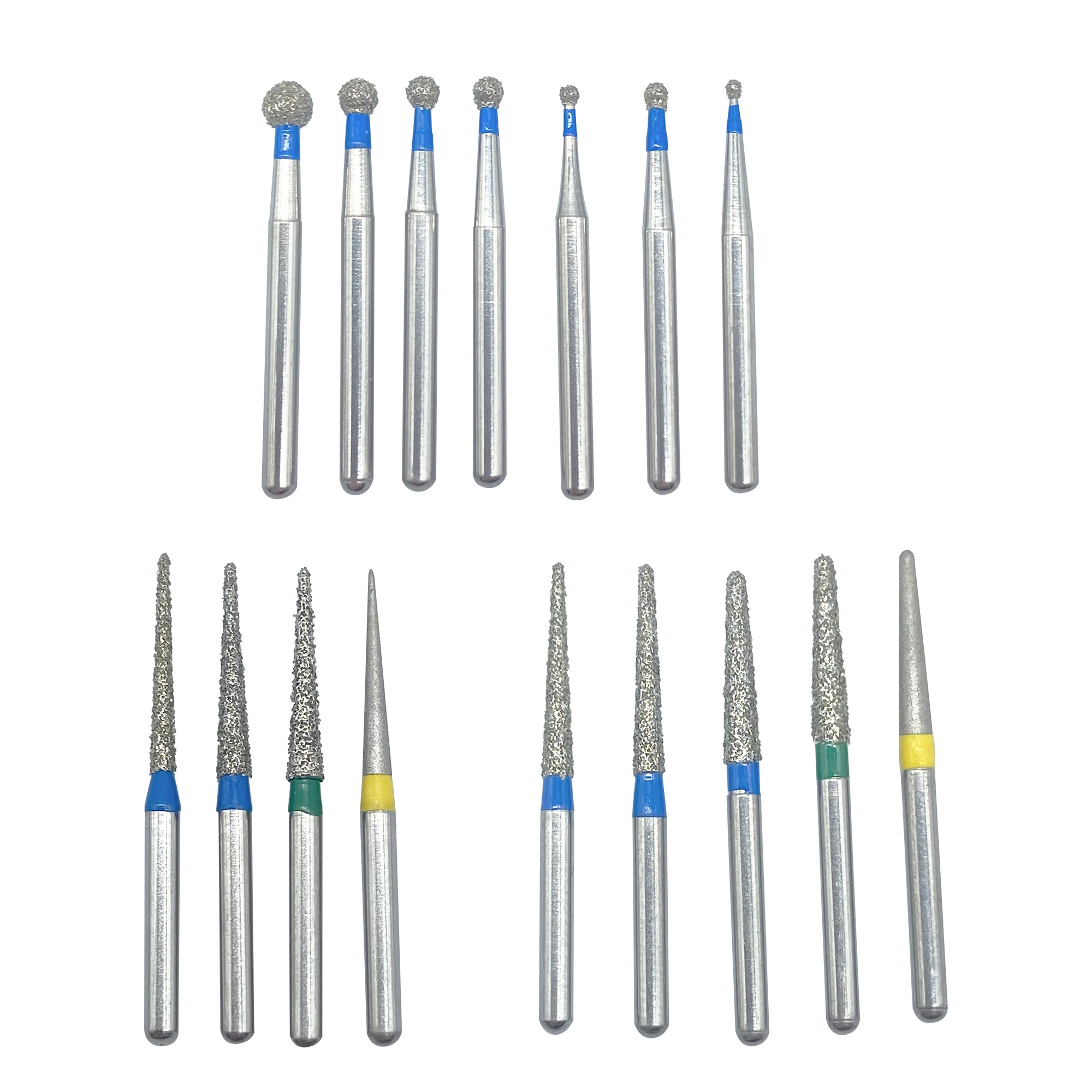 10pcs WELLCK Dental Diamond Burs Drill FG Dia-burs 1.6mm Shank for High Speed Handpiece Burs