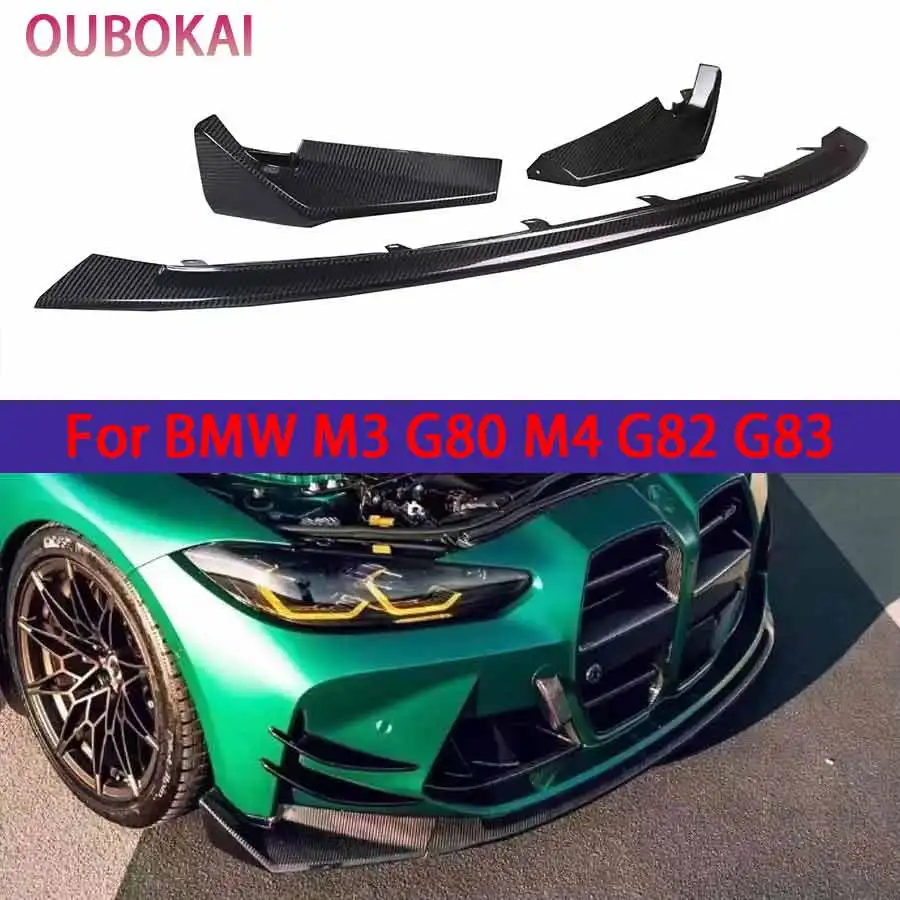 Für BMW M3 G80 M4 G82 G83 CSL Style Carbonfaser Frontstoßstangen-Diverter Spoiler Diffusor Frontlippe Upgrade Bodykit