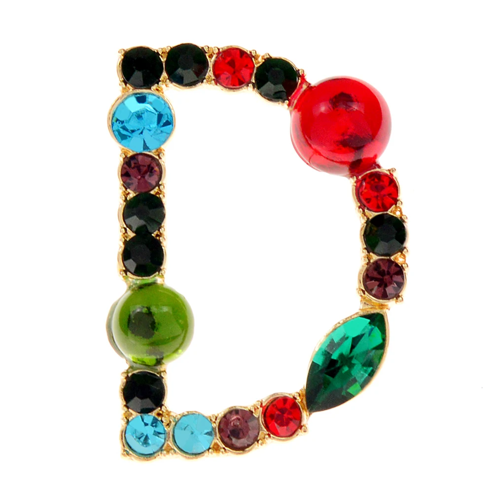 CINDY XIANG 26 Letters Rhinestone Alphabet Brooch Letter Pin Colorful Design Fashion Jewelry ABC Pin High Qulaity Winter Gift