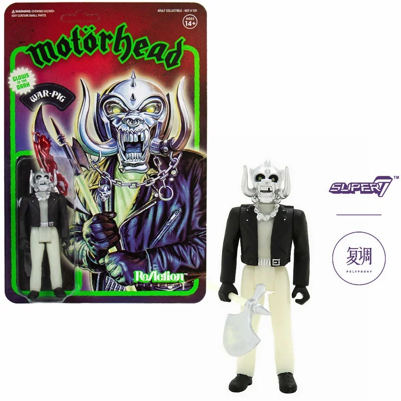 In Stock Super7 Motothead Warpig Glow In Dark ReAction Figure Toy Collection Gift Boy Doll  Birthday