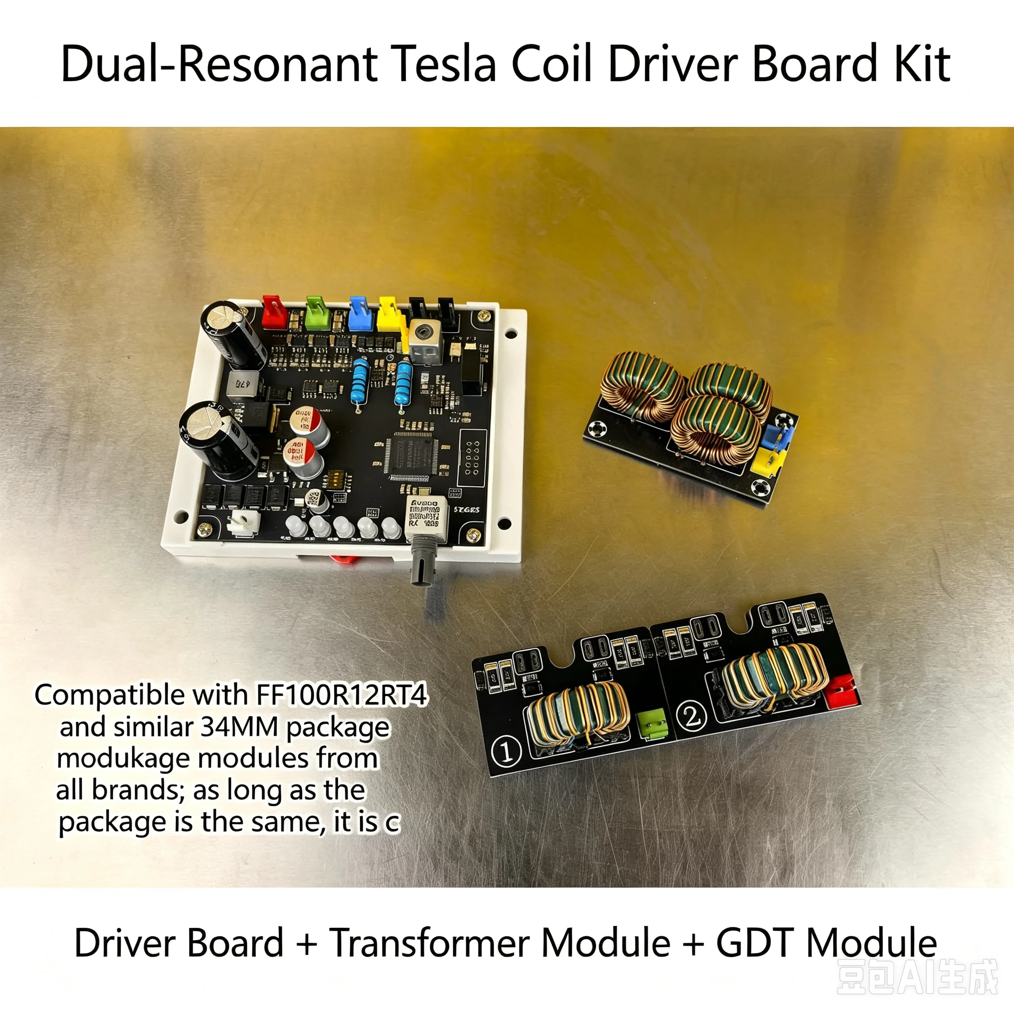 DRSSTC UD2.9 phase-shifting P-DM- dual totem drive board set Tesla coil artificial lightning accessories