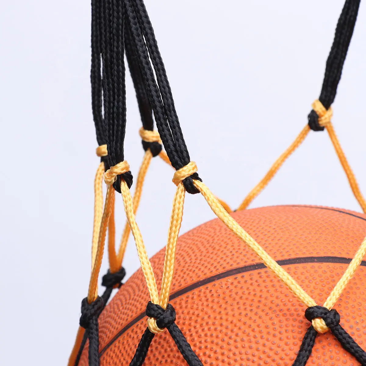 

3Pcs Heavy Duty Drawstring Ball Mesh Net Nylon Basketball Bag Storage Carrier for Soccer Football Training Yellow Black